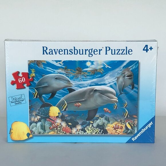 New sealed Ravensburger- 60 Piece Puzzle - Caribbeans Smiley Dophins - Picture 11 of 16